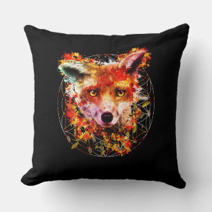 Waterverf Fox Spirit Animal Flower of Life Kussen
