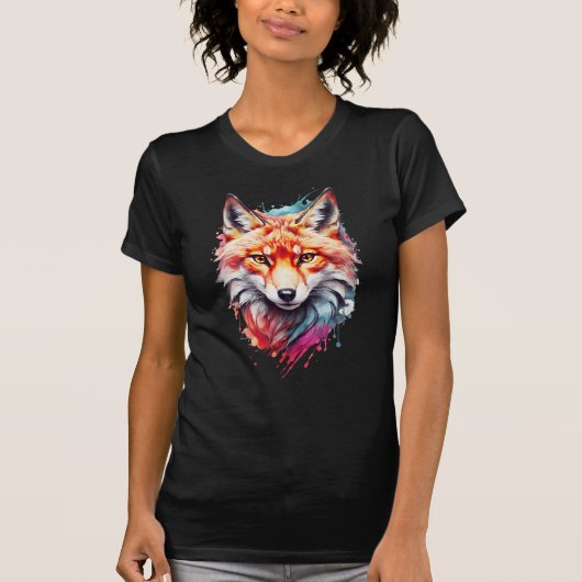 Waterverf Fox T-shirt (Voorkant)