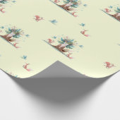 Waterverf Fox Tree Wrapping Paper Cadeaupapier (Hoek)