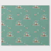 Waterverf Fox Tree Wrapping Paper Cadeaupapier (Vlak)