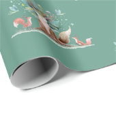 Waterverf Fox Tree Wrapping Paper Cadeaupapier (Rol Hoek)
