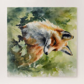 Waterverf Fox Vibrant Forest voor Natuur liefhebbe Legpuzzel (Horizontaal)