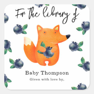 Waterverf Fox - voor de bibliotheek van Vierkante Sticker