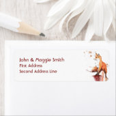 Waterverf Fox Wildlife Animal Natuur Art Etiket (Insitu)