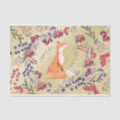 Waterverf Fox Winter Berries Gold Tissuepapier (Voorkant)