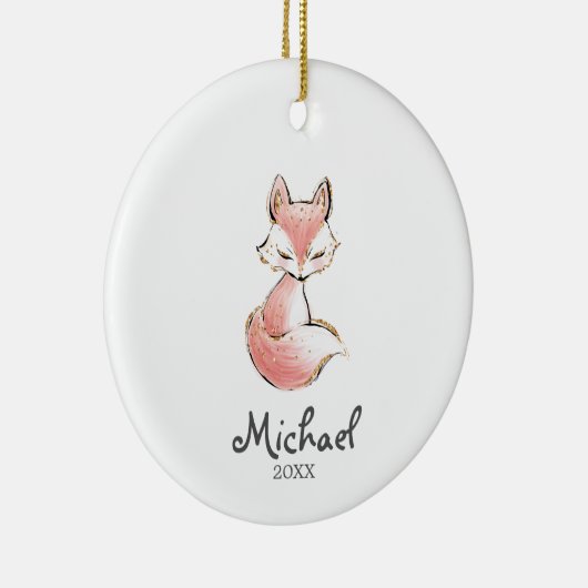 Waterverf Fox Woodland ornament Boy (Rechts)