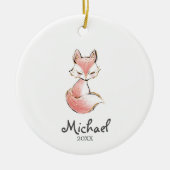 Waterverf Fox Woodland ornament Boy (Voorkant)