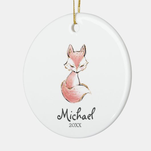 Waterverf Fox Woodland ornament Boy (Links)