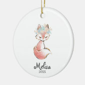 Waterverf Fox Woodland ornament Girl (Links)