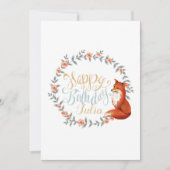 Waterverf Fox Wreath Birthday Greeting (Voorkant)