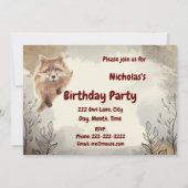 Waterverf Foxes Animal Custom Birthday Invitation Kaart (Achterkant)