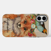 Waterverf Foxy Bloemige Vrienden Gepersonaliseerde Case-Mate iPhone Case (Achterkant (horizontaal))