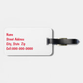 Waterverf frambozen en amandelen bagagelabel (Achterkant horizontaal)