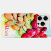 Waterverf frambozen en amandelen Case-Mate iPhone case (Achterkant (horizontaal))