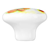 Waterverf frambozen en amandelen keramische knop (Zijkant)