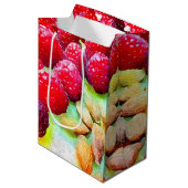 Waterverf frambozen en amandelen medium cadeauzakje (Voorkant Gekanteld)