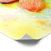 Waterverf frambozen en amandelen poster (Hoek)