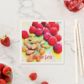 Waterverf frambozen en amandelen servet (Insitu)