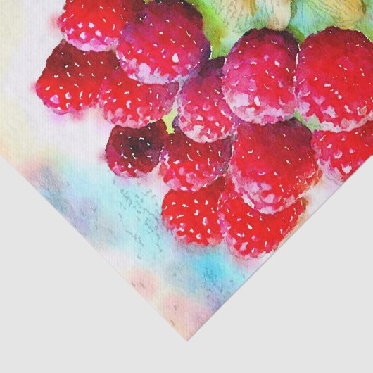 Waterverf frambozen en amandelen tissuepapier (Detail)