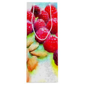 Waterverf frambozen en amandelen wijn cadeautas (Achterkant)