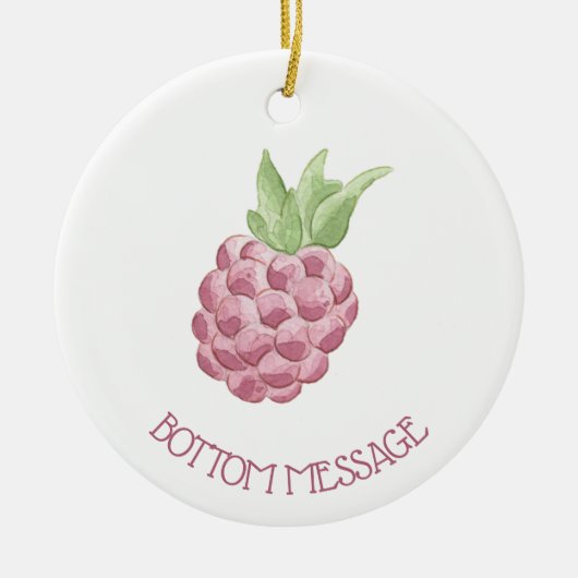 Waterverf frambozen keramisch ornament (Voorkant)