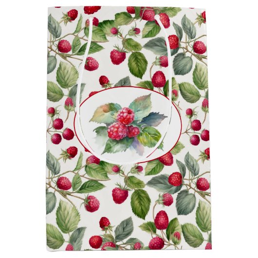 Waterverf frambozen medium cadeauzakje (Voorkant)