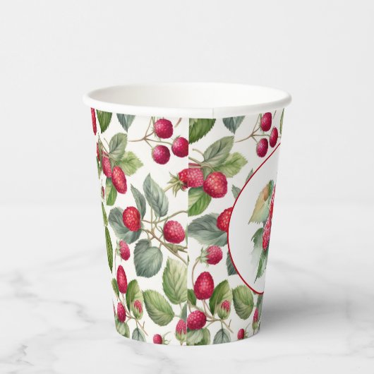 Waterverf frambozen papieren bekers (Rechts)