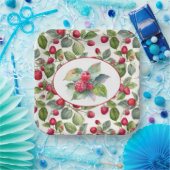 Waterverf frambozen papieren bordje (Feest)