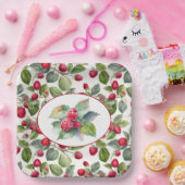 Waterverf frambozen papieren bordje (Feest)