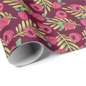 Waterverf frambozen: rood fruitpatroon. cadeaupapier (Rol Hoek)