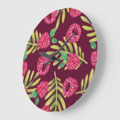 Waterverf frambozen: rood fruitpatroon. grote klok (Hoek)