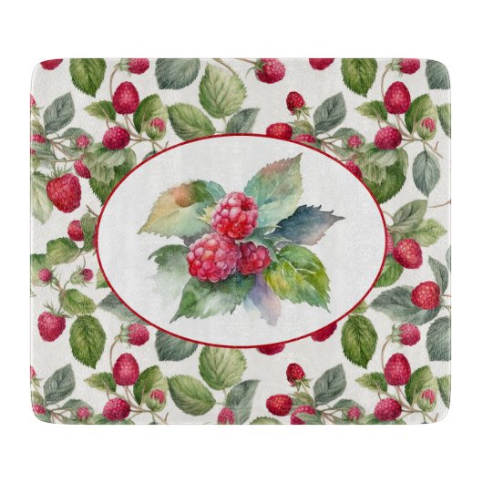 Waterverf frambozen snijplank (Voorkant)
