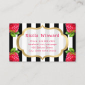 Waterverf frambozen taarten en jam bakkerij visitekaartje (Achterkant)