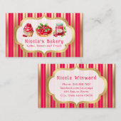Waterverf frambozen taarten en jam bakkerij visitekaartje (Voorkant / Achterkant)