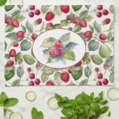 Waterverf frambozen theedoek (Gevouwen)