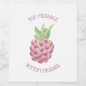 Waterverf frambozen wijn etiket (Enkel label)