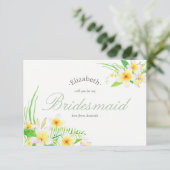 Waterverf Frangipani bruiloft Wees mijn bruidsmeis Kaart (Staand voorkant)