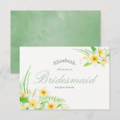 Waterverf Frangipani bruiloft Wees mijn bruidsmeis Kaart (Voorkant / Achterkant)