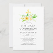 Waterverf Frangipani Eerste Heilige Communie Kaart (Voorkant)