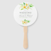 Waterverf Frangipani Wedding Wedding Favor Handwaaier (Voorkant)