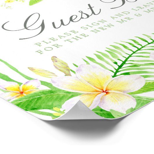 Waterverf Frangipanis Weddenschap Poster (Hoek)