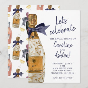 Waterverf Frans Champagne Feest Kaart