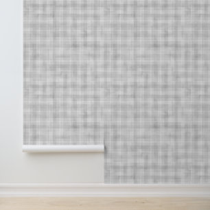Waterverf Frans Grijs Gingham Pattern Behang