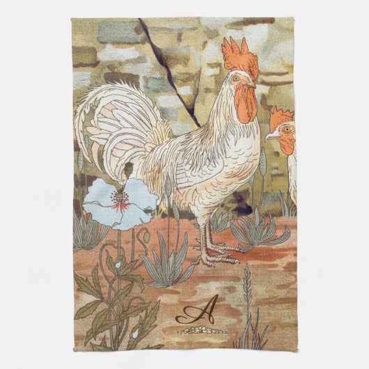Waterverf Frans land kleurrijke rooster Theedoek (Verticaal)