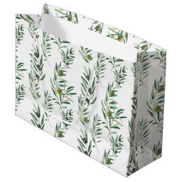 Waterverf Frans Landelijk Chic Groen Olijf Patroon Groot Cadeauzakje