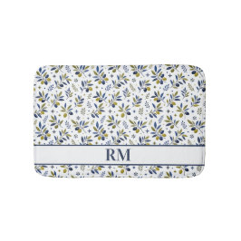 Waterverf Frans Landelijk Olijfpatroon Monogram Badmat
