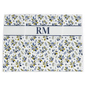 Waterverf Frans landelijk olijfpatroon monogram Groot Cadeauzakje (Voorkant)