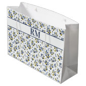 Waterverf Frans landelijk olijfpatroon monogram Groot Cadeauzakje (Achterkant Gekanteld)