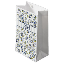 Waterverf Frans landelijk olijfpatroon monogram Klein Cadeauzakje