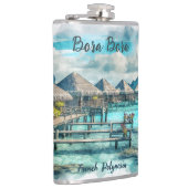 Waterverf Frans-Polynesië Bora Bora Serenity | Heupfles (Rechts)